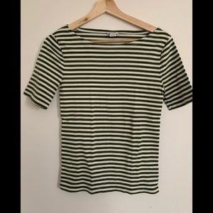 green and white striped jcrew tee small